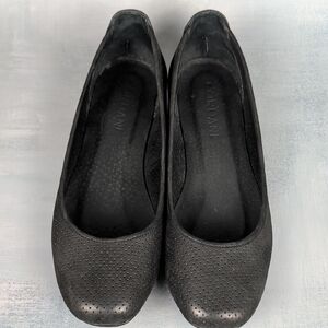 Cordani Black Perforated Ballet Flats